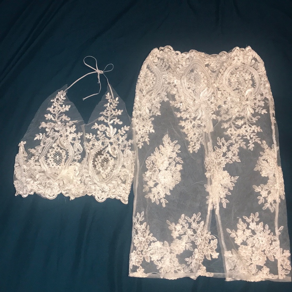 Brand new 2 piece Shein lace sheer set
